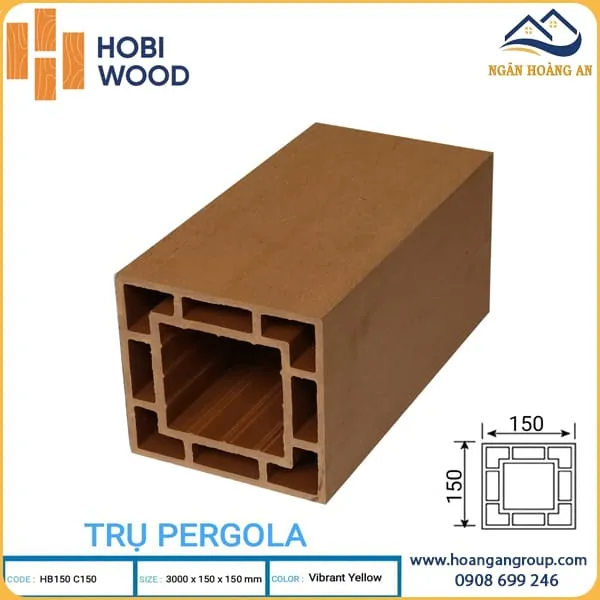 Lam Trụ Pergola Giàn Hoa Ngoài Trời Hobi Wood Vibrant Yellow